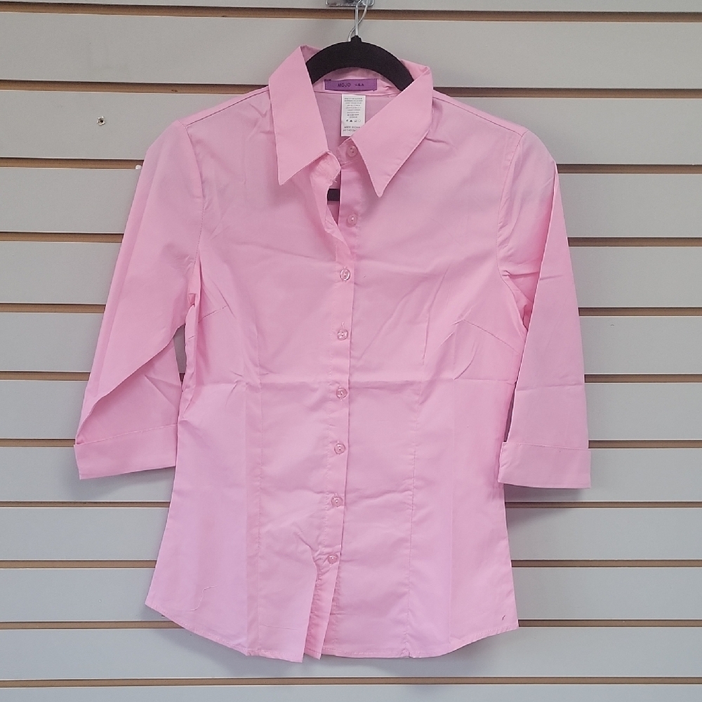 Pink Women's Button-Up Shirt - Picture 3 of 6